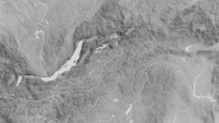 Zabaykal'ye, Russia - outlined. Grayscale