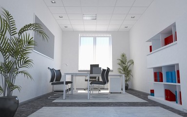 office, interior visualization, 3D illustration