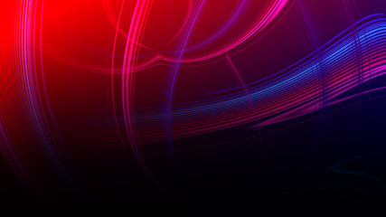 Abstract red purple gradient geometric background. Neon light curved lines and shape with colorful graphic design.