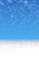 Blue sky background with white clouds. Cumulus white clouds in the clear blue sky in the morning. 3D illustration