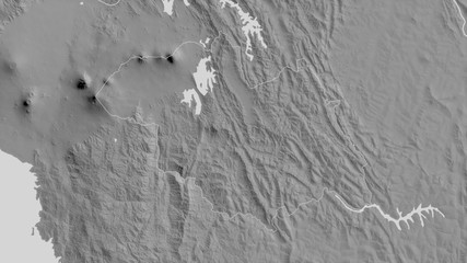 Fototapeta premium Amajyaruguru, Rwanda - outlined. Grayscale