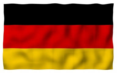 Obraz premium Flag of Germany. Wide format 3D illustration. State symbol of the Federal Republic of Germany. 3D rendering