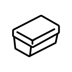 rectangular lunch box icon vector. rectangular lunch box sign. isolated contour symbol illustration