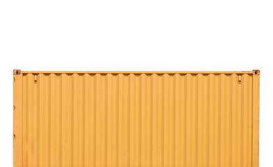 Yellow Shipping Container on white background.