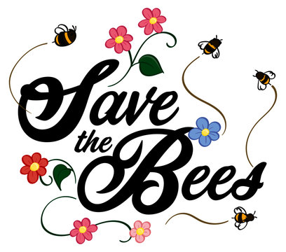 Save The Bees Word Art