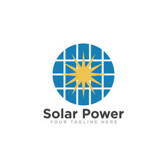 Solar Energy Logo Design Vector Illustration