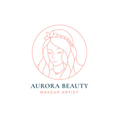 beauty women line art logo design