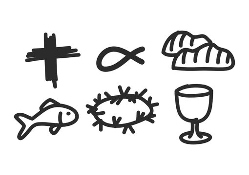 Draw pictogram Christianity is a vector Can be used with media and various designs.