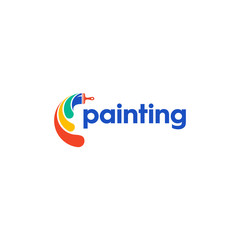 Colorful logo paintbrushes for logo premium vector