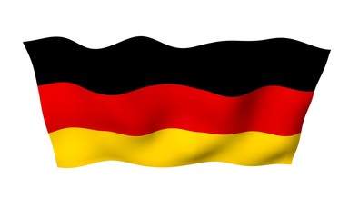 Flag of Germany. Wide format 3D illustration. State symbol of the Federal Republic of Germany. 3D rendering