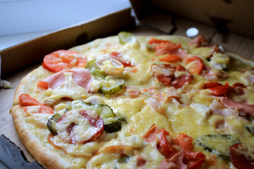 Pizza in a paper box