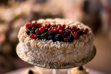 wedding cake with berries