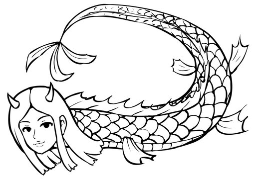 疫病退散 妖怪 神社姫のイラスト 線画
文政2年に肥前国に現れた妖怪
「我は龍宮よりの使者・神社姫である。病が流行る。しかし我の写し絵を見ればその難を逃れることができ、さらに長寿を得るだろう」と語った