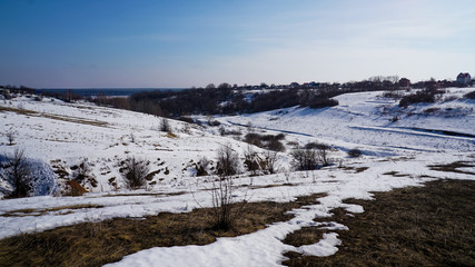 winter landscape with snow