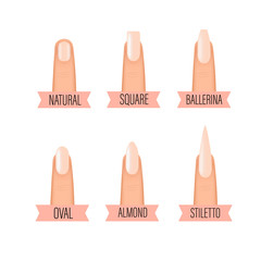 Professional manicure different shapes of nails. Types of fashion Different nail shapes. Various manicure © Viktoriia