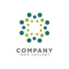 Dot Abstract Concept Logo Design Template