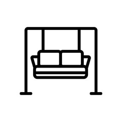 hanging sofa with pillows icon vector. hanging sofa with pillows sign. isolated contour symbol illustration