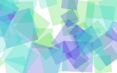 Obraz premium Multicolored translucent squares on white background. 3D illustration