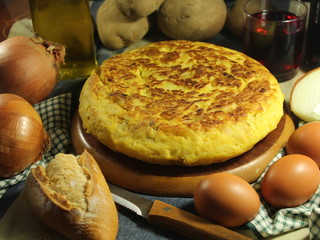 Typical spanish potato omelet original traditional tasty delicious