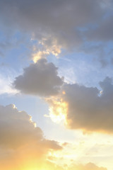 Naklejka na ściany i meble Beautiful dramatic cloud scape, Cloudy sky background.