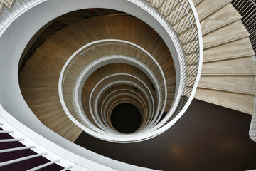 spiral staircase in the library