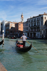 Fototapeta na wymiar gondolas in venice italy