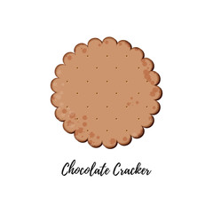 Chocolate vector carcker. Health biscuit cookie