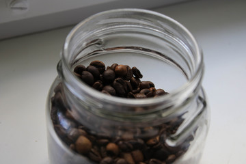 Coffee beans in a large cup