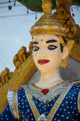  statues inside Wat Damrey Sar (Damrey Sor Pagoda) a buddhist temple of Battambang, Cambodia