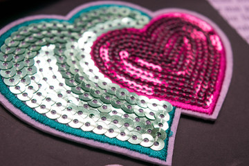 colorful heart from sequins