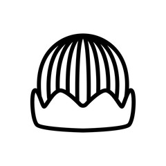 knitted horizontally hat with lapel icon vector. knitted horizontally hat with lapel sign. isolated contour symbol illustration