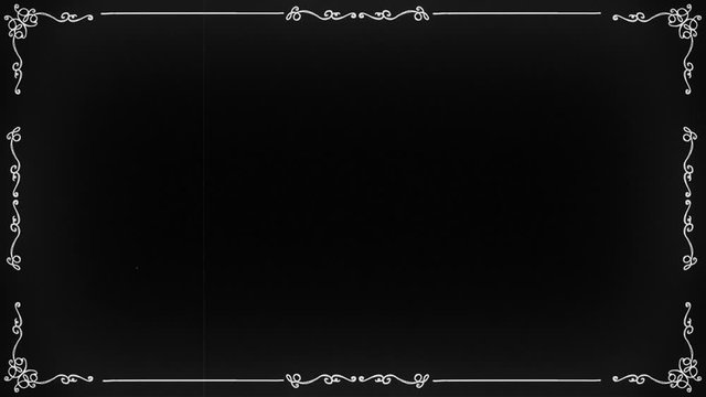 Vintage Old Film Ornament Frame Background/ 4k animation of an olf cinema background with ornamental elements like frame borders, scratch effects and noise texture