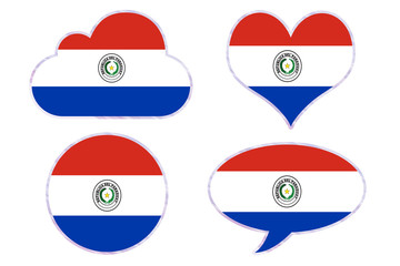 Paraguay flag in different shapes