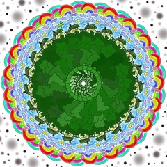 wzór, dom słońce sielanka tęcza © Pawe