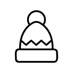 hat with pompom and pattern icon vector. hat with pompom and pattern sign. isolated contour symbol illustration