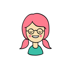 girl avatar doodle icon
