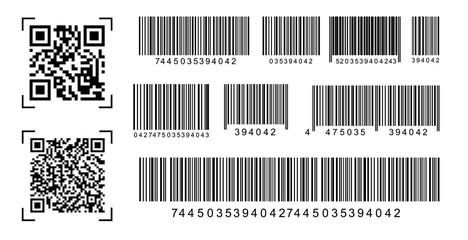 QR codes, barcodes.
