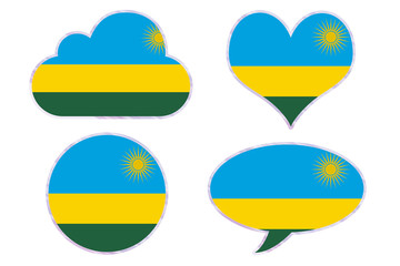 Rwanda flag in different shapes