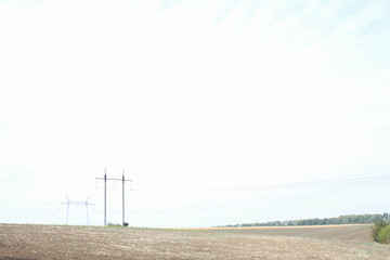 Power lines over the field