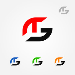 Letters TG or T and G logo vector template