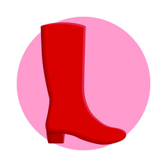 Womens Boots Fashion Style. Flat Icon Vector Design
