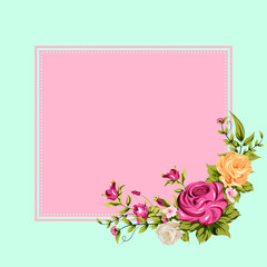vector illustration of spring fresh flower in floral banner poster background