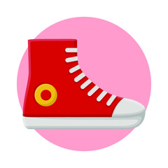 Footwear Sneakers Casual Fashion. Flat Icon Vector Design
