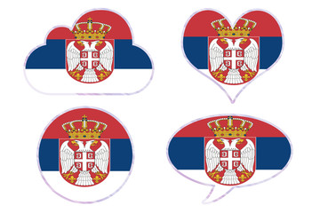 Serbia flag in different shapes