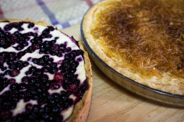 Apple pie and blueberry pie
