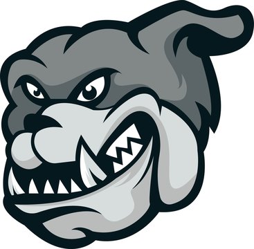 angry head mascot of bulldog, concept style for badge, emblem and t shirt printing