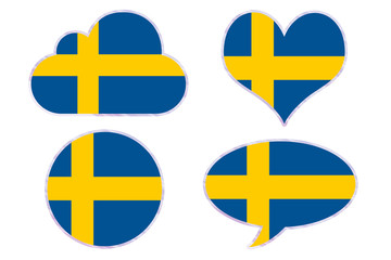 Sweden flag in different shapes