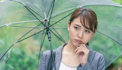 雨・傘・女性