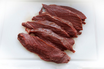 a healthy venison meat from a chamois buck 