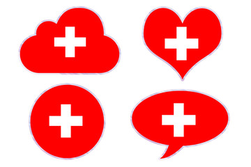 Fototapeta premium Switzerland flag in different shapes